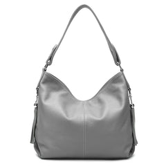 Soft Genuine Leather Tassel Hobo Bag – Elegant Women's Shoulder & Messenger Purse Satchel