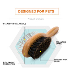 Double-Sided Bamboo Pet Brush by Snagg A Grooming Tool