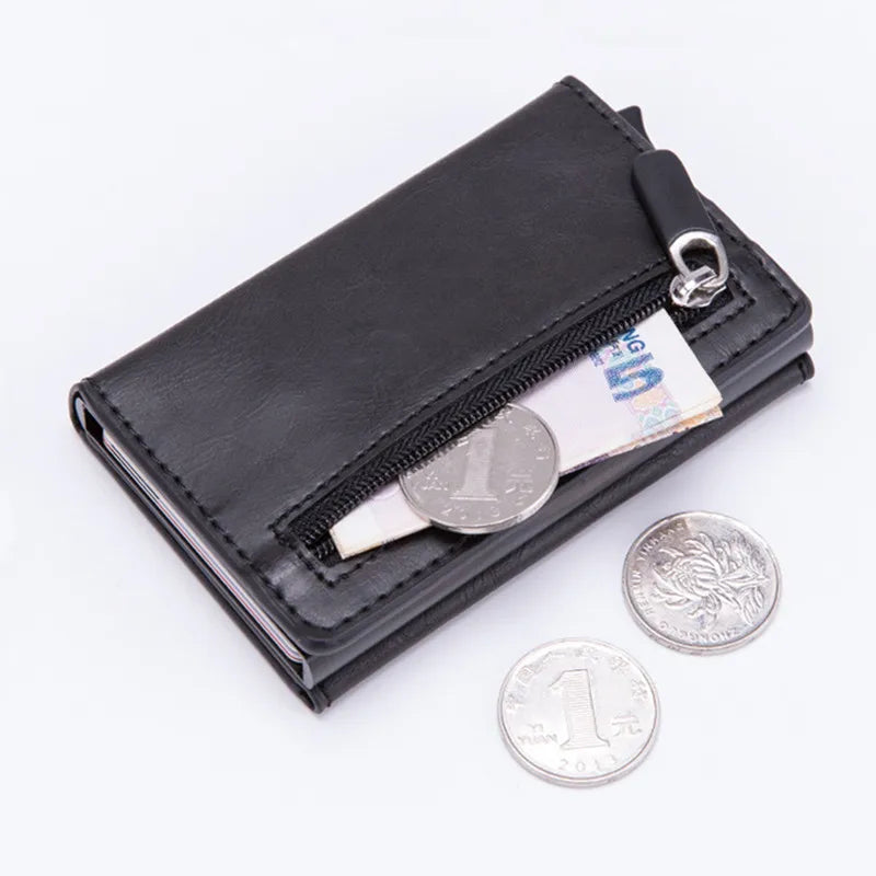 Vintage RFID-Blocking Leather Card Holder by Snagg It Wallet