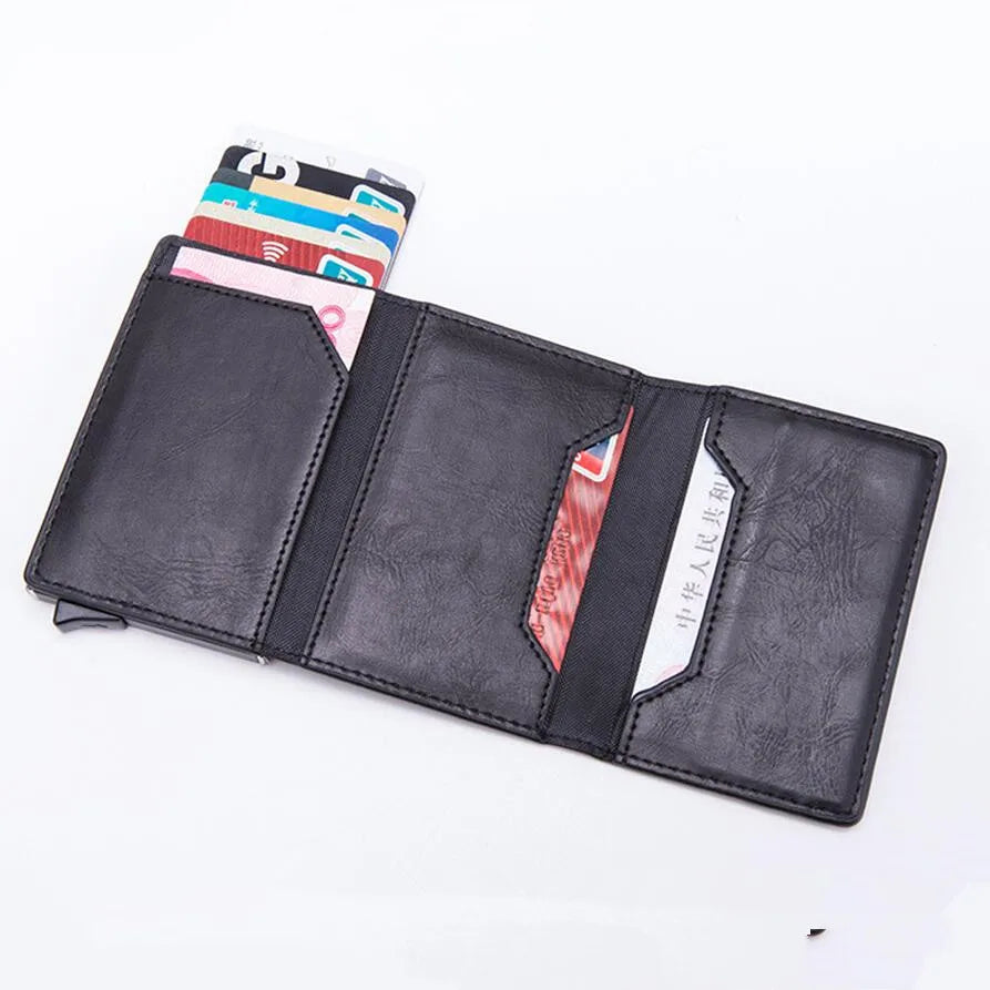 Vintage RFID-Blocking Leather Card Holder by Snagg It Wallet