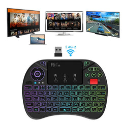 X8 Mini 2.4GHz Wireless Keyboard - 8 Color RGB Backlit & Multimedia Controller