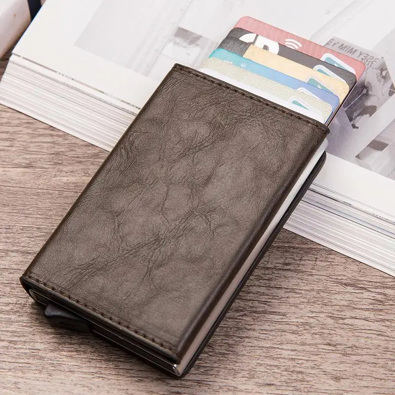Vintage RFID-Blocking Leather Card Holder by Snagg It Wallet