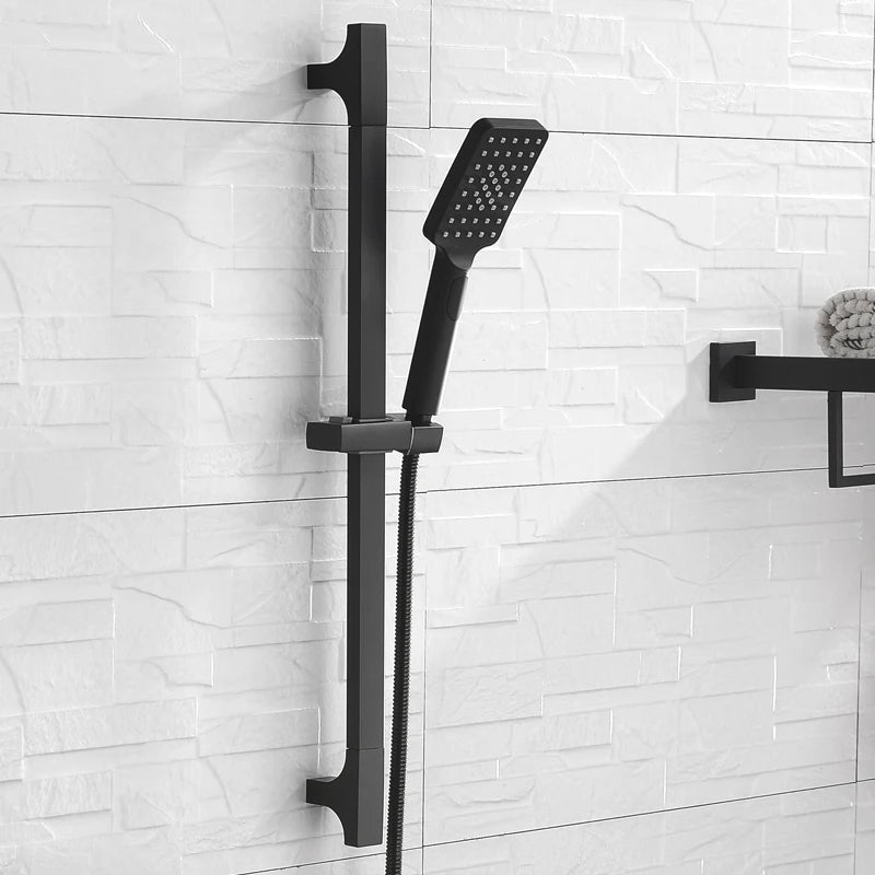 Matte Black Shower Bar Set – Adjustable Rail with 3-Mode Shower Head by Snagg A Shower Head