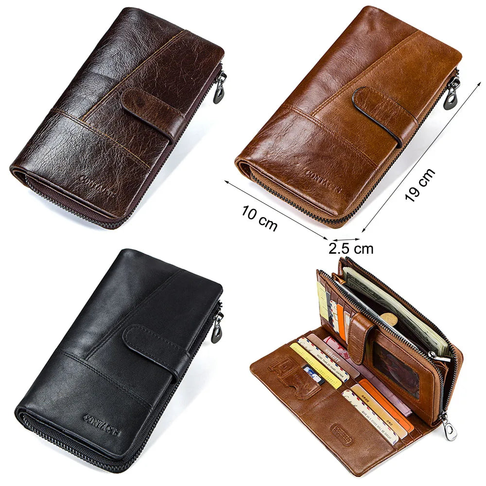 Genuine Leather Long Clutch Wallet by Snagg It Wallet