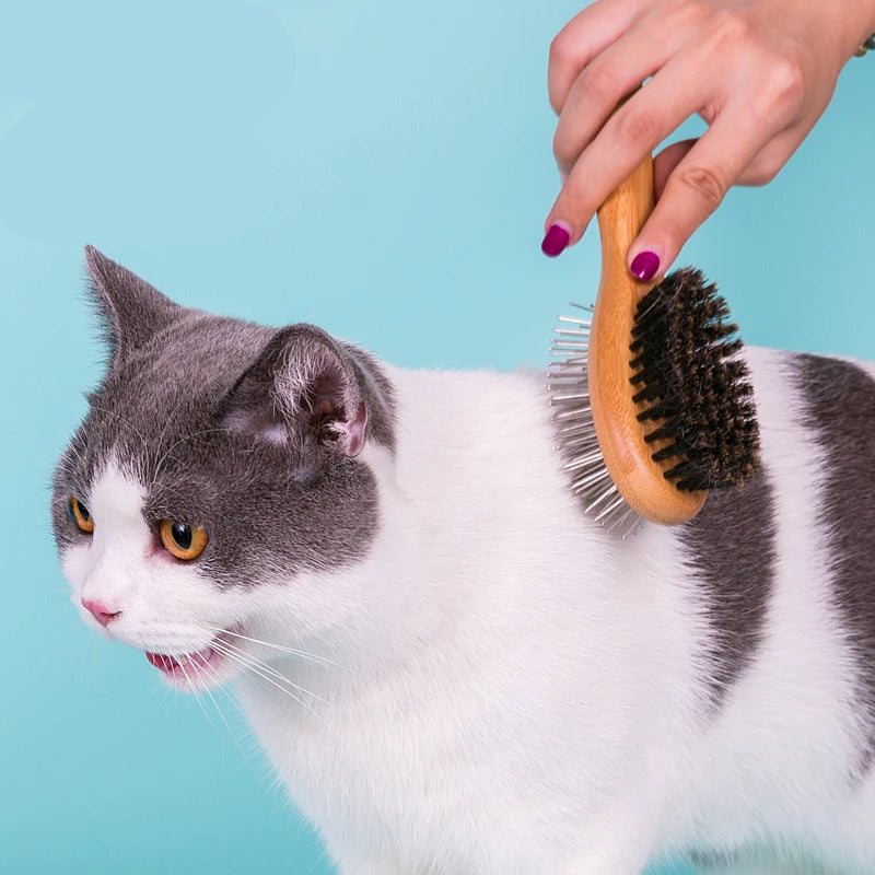 Double-Sided Bamboo Pet Brush by Snagg A Grooming Tool