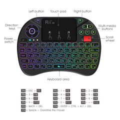 X8 Mini 2.4GHz Wireless Keyboard - 8 Color RGB Backlit & Multimedia Controller