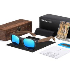Handmade Walnut Wooden Polarized Sunglasses by Snagg It Sunglasses