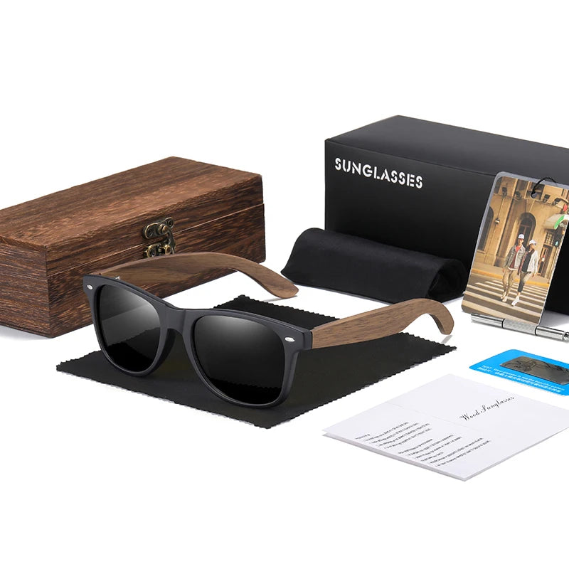 Handmade Walnut Wooden Polarized Sunglasses by Snagg It Sunglasses