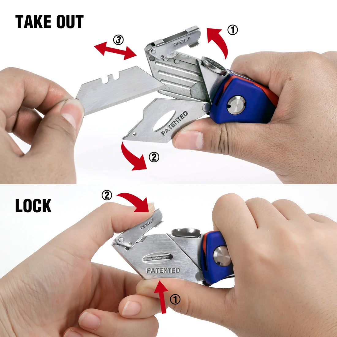 WORKPRO Folding Utility Knife + 50 SK5 Steel Blades – Heavy Duty Cutting Kit