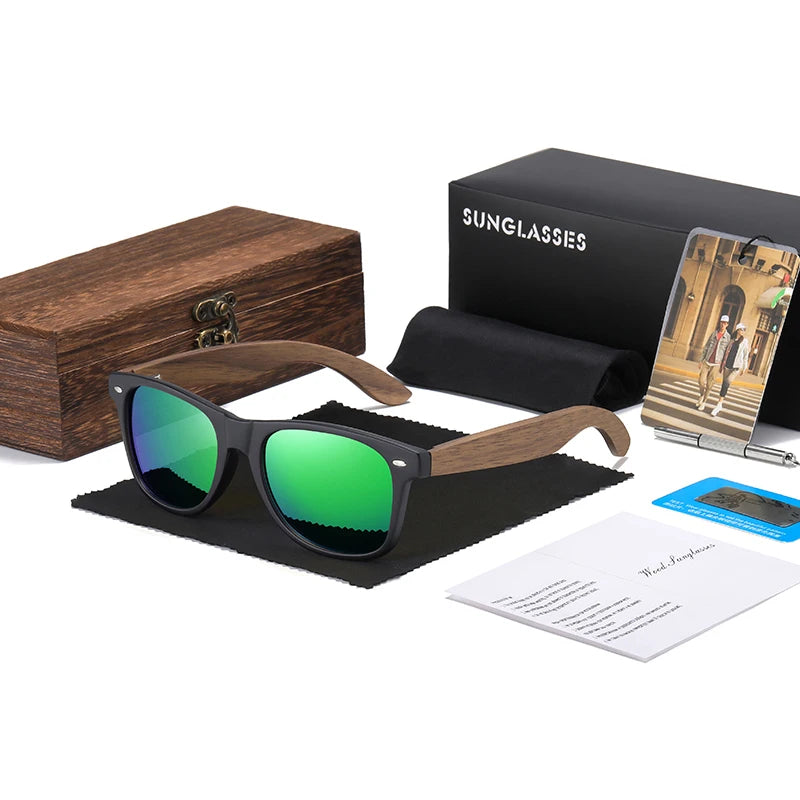 Handmade Walnut Wooden Polarized Sunglasses by Snagg It Sunglasses