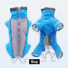 Reflective Dog Winter Jumpsuit – Waterproof Down-Fill Overalls for Small Dogs