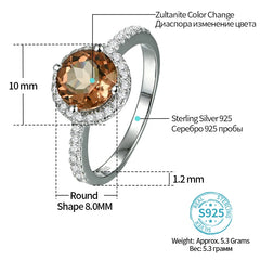 Solid 925 Sterling Silver Color Change Ring by Snagg A Ring
