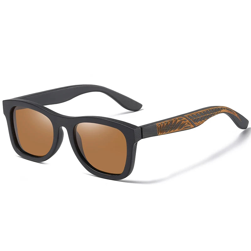 Handmade Black Bamboo Wooden Frame Sunglasses by Snagg It Sunglasses