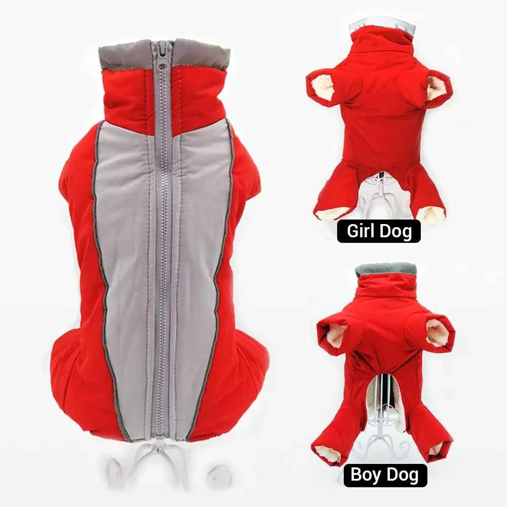 Reflective Dog Winter Jumpsuit – Waterproof Down-Fill Overalls for Small Dogs