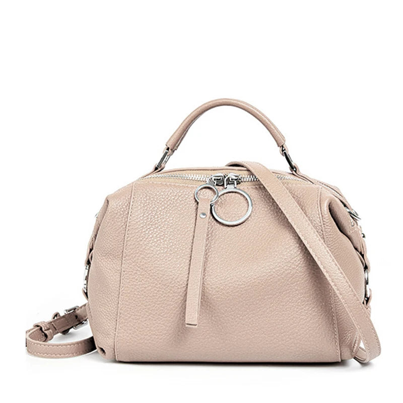 Genuine Cowhide Leather Pillow Bag – Women's Designer Crossbody & Top Handle Shoulder Satchel Shopper