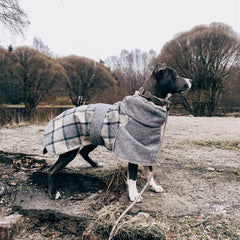 Reflective Windproof Dog Jacket – Thick Checked Winter Coat for Small to Large Dogs (Up to 3XL)