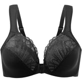 Front Closure Lace Bra | Underwire Plunge 3/4 Cup Cushion Strap