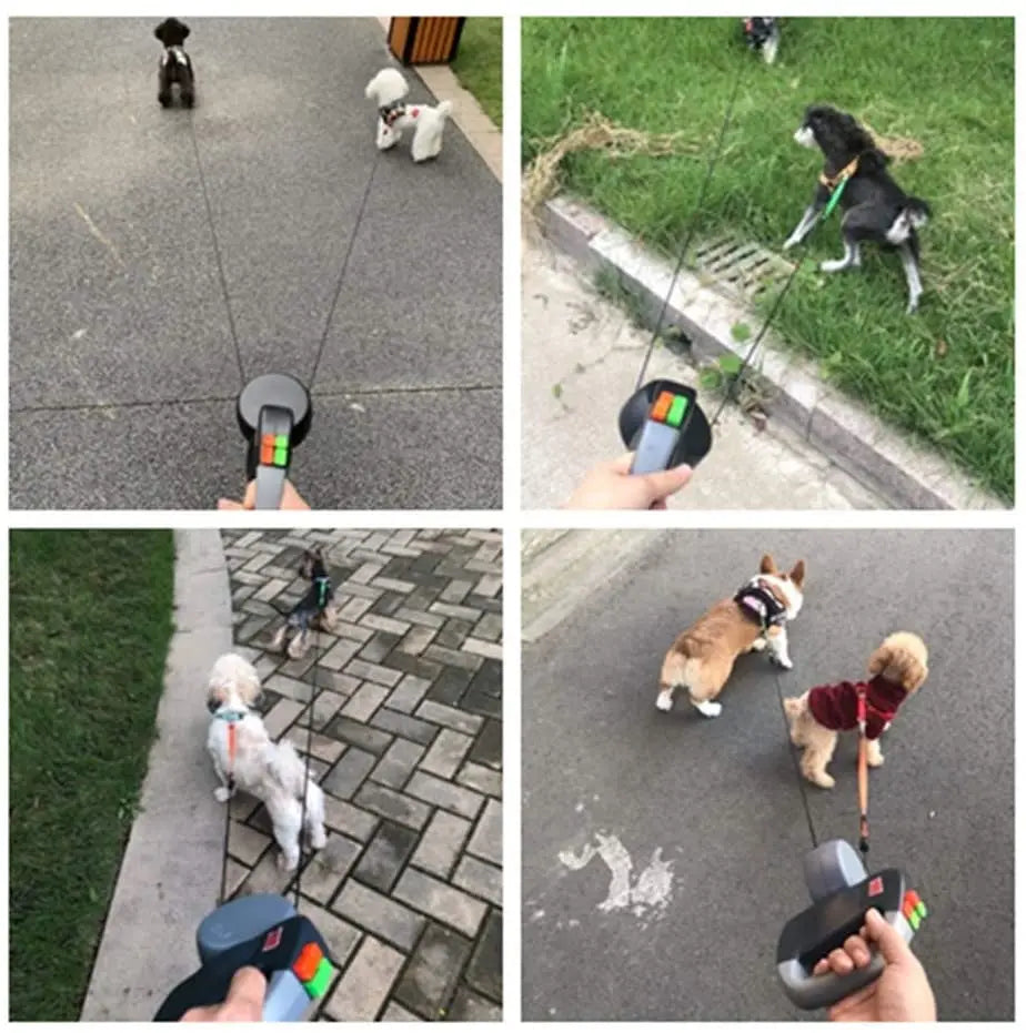 Double Dogs Extendable Retractable Leash by Snagg A Leash