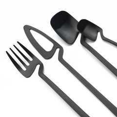 32pcs Black Matte Cutlery Set by Snagg A Dinnerware