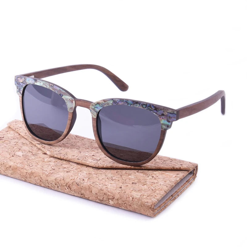 Seashell Walnut Wood Sunglasses by Snagg It Sunglasses