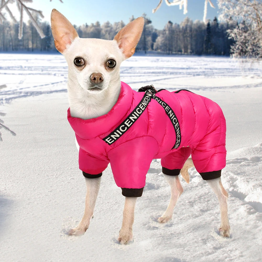 Waterproof Dog Jumpsuit – Heavy-Duty Winter Coat for Small, Medium & Large Dogs
