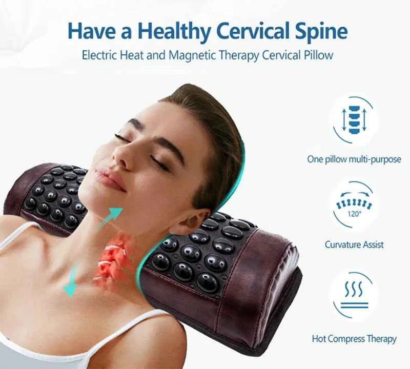 Heating Jade Memory Foam Cervical Pillow – Tourmaline Bianstone Neck Therapy Pillow