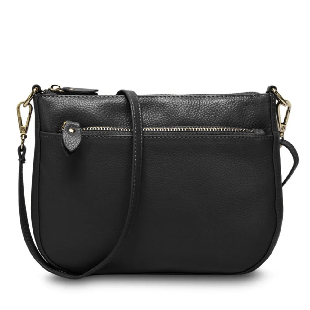 100% Genuine Leather Small Flap Crossbody Bag – Simple Women's Shoulder Purse & Messenger Wallet