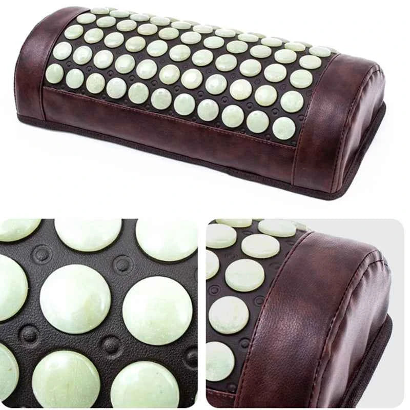 Heating Jade Memory Foam Cervical Pillow – Tourmaline Bianstone Neck Therapy Pillow