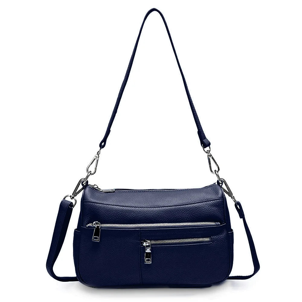 100% Genuine Leather Ruched Hobo Handbag – Noble Temperament Fashion Crossbody & Shoulder Purse for Women