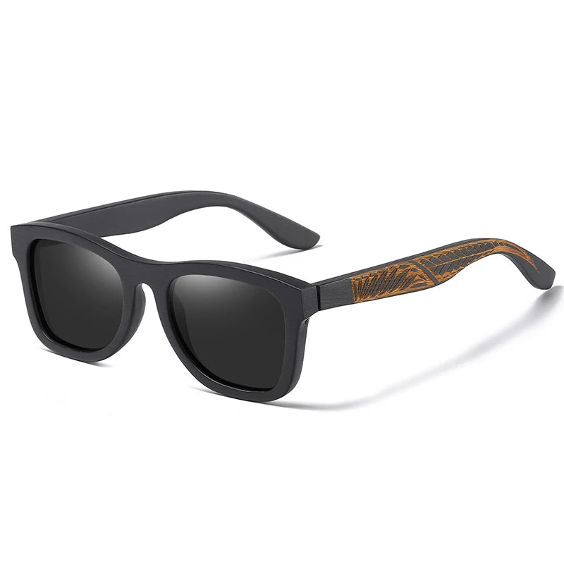 Handmade Black Bamboo Wooden Frame Sunglasses by Snagg It Sunglasses