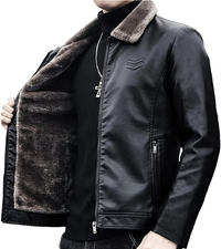 OBM Men’s Full-Zip Bomber Jacket with Fur Collar by Snagg A Jacket