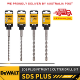 DeWalt SDS Plus Masonry Drill Bit 6mm / 8mm / 10mm / 12mm – 2 Cutter Rotary Hammer