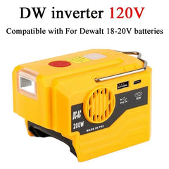120V Portable Power Inverter & LED Floodlight | Multi Platform Mobile Power Station