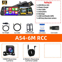 4K Smart Rearview Mirror | Wireless CarPlay & Android Auto Dash Cam