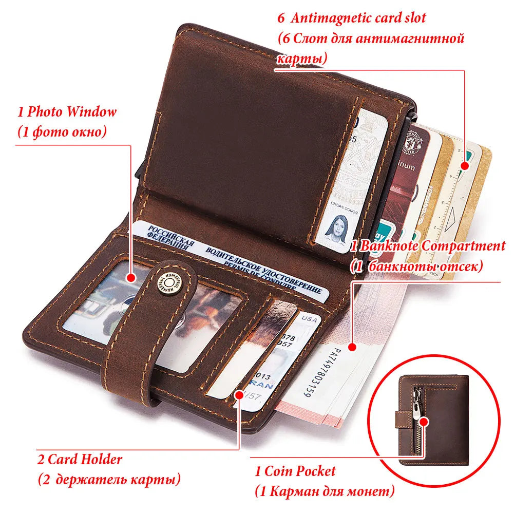 Leather RFID Pop-Up Wallet by Snagg It Wallet