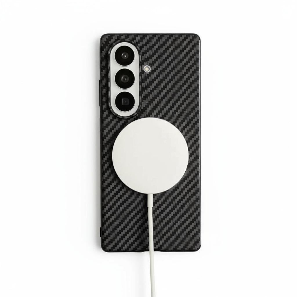 Carbon Fiber Pattern Magnetic Case For Samsung Z Fold 7 Series by Snagg A Phone Case