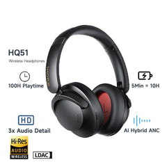 Wireless ANC Headphones | Bluetooth Over-Ear Noise Cancelling Headset (100H Playtime) by Snagg A Headphone