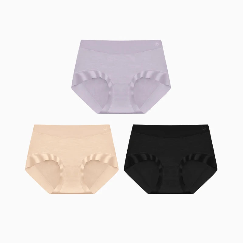 Seamless Antibacterial Briefs | 3-Pack Breathable Stretch Comfortable Women's Panties