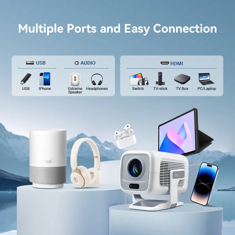 Portable 1080P HD Projector – WiFi 6 & Bluetooth 5.4 by Snagg A Projector