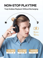 Wireless ANC Headphones | Bluetooth Over-Ear Noise Cancelling Headset (100H Playtime) by Snagg A Headphone