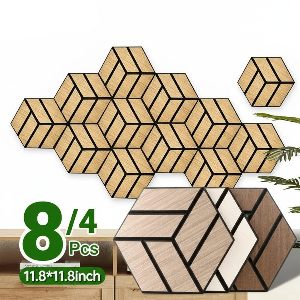 Wood Grain Acoustic Panel Wall Stickers by Snagg A Wall Sticker