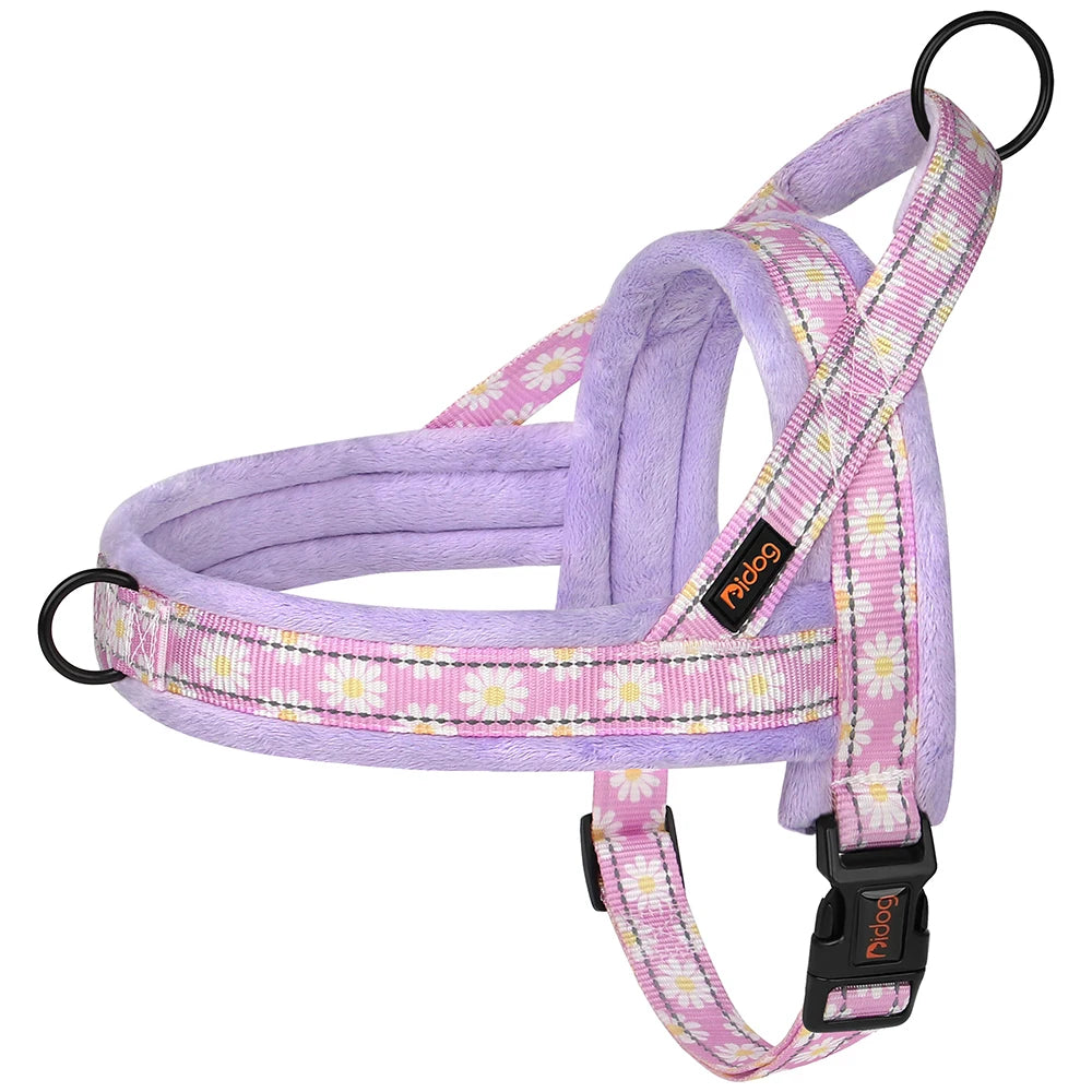 Floral Dog Harness – No Pull, Reflective & Warm by Snagg A Harness