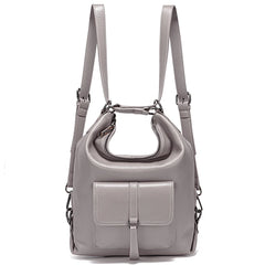 100% Genuine Leather 2-in-1 Shoulder Bag & Backpack – Large Capacity Multifunction Satchel for Women