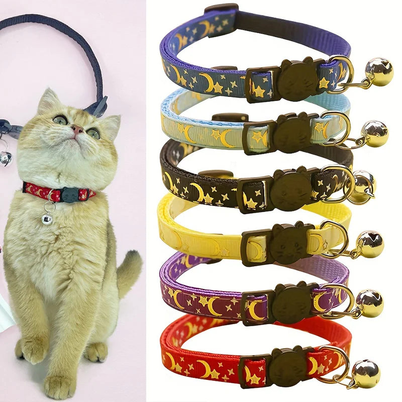 12pcs Adjustable Pet Collars with Star & Moon Print by Snagg A Pet Collars