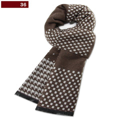 Men’s Luxury Wool Scarf — Cashmere Silk Blend Winter Plaid Shawl