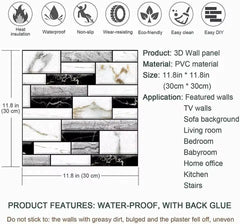 3D Self-Adhesive Brick Wall Stickers - SnaggIt