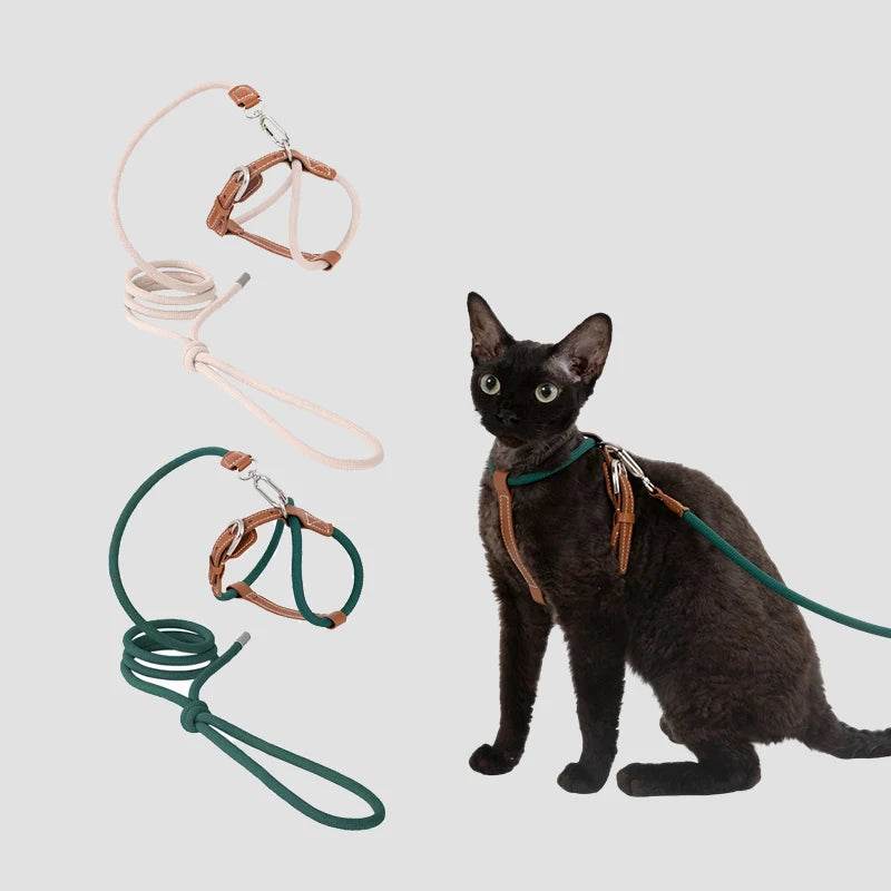 Adjustable Cat Chest Harness & Leash Set - SnaggIt