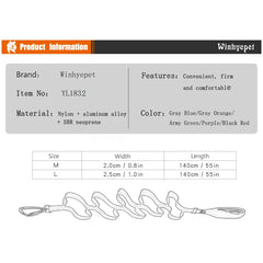 Heavy-Duty Reflective Dog Leash with Carabiner by Snagg A Leash