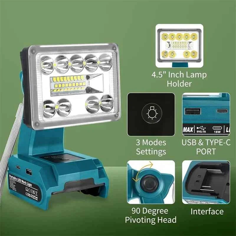 LED work light for Makita 18V batteries – image 3