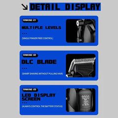 Professional 10W Barber Edition Digital Hair Clipper – 4600mAh High Capacity Cordless System with Variable RPM